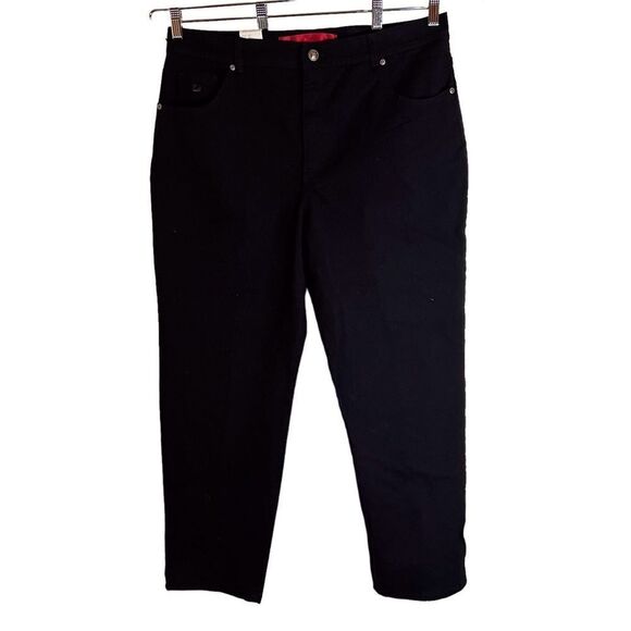 NWT Gloria Vanderbilt Black Classic Fit Tapered Leg Stretch Jean Size‎ 18 Short - Picture 1 of 12